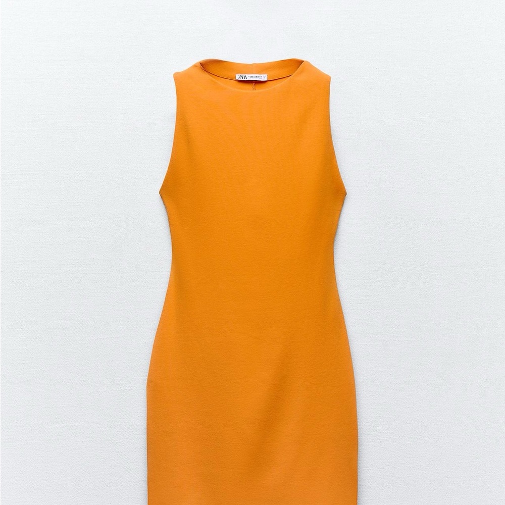 Zara Orange Tailored Sleeveless Mini Dress | Small